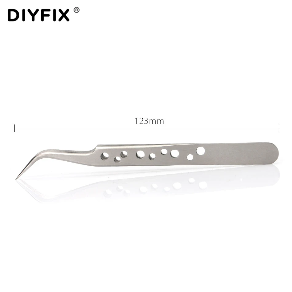 Пинцет DIYFIX 7-SA 1 шт. высокоточный из нержавеющей стали с изогнутыми щипцами |