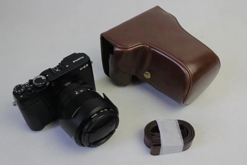 Новый чехол для камеры из искусственной кожи FUJI Fujifilm XE3 X E3 с ремешком черный