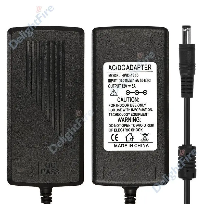AC100-240V-DC 12 В 5A адаптер питания 12 В 5A адаптер переменного тока для 5050 WS2811 светодиодный светильник