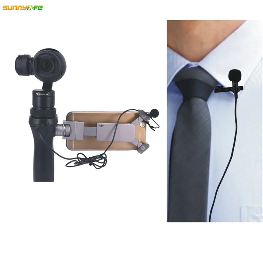 Sunnylife для DJI OSMO внешний зажим микрофона воротник телефона клип запись с низким