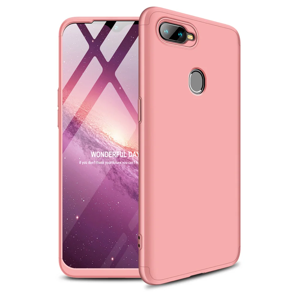 Для OPPO A7 AX7 полное покрытие защитный 3 в 1 армированный чехол с закаленным стеклом