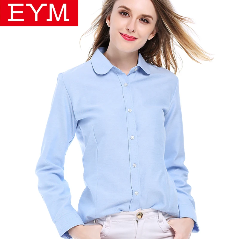 EYM блузки рубашки 2019 осень новый модный бренд белая рубашка женские с длинным