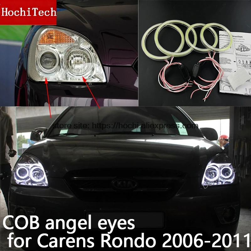 

High Quality COB Led Light White Halo Cob Led Angel Eyes Ring Error Free for Kia Carens Rondo 2006-2011