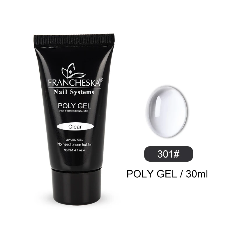 poly gel 301 30 г полигелевые наборы, 7 цветов, строительный полигелевый набор, Быстросохнущий дизайн ногтей, наращивание ногтей, натуральный Твердый акриловый гелевый набор - Цвет: poly gel 301