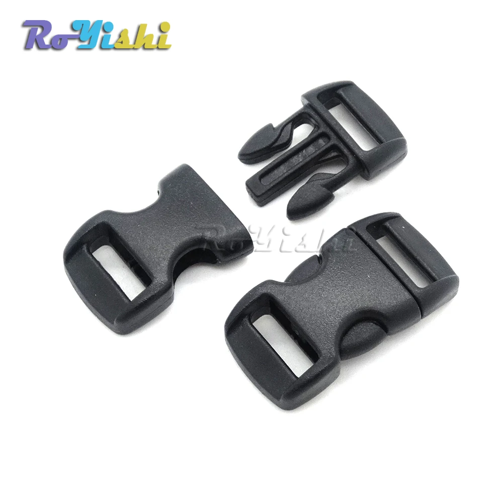 Мини черная пластиковая пряжка Боковая кнопка заклепка браслеты 100 шт./упак. 3/8