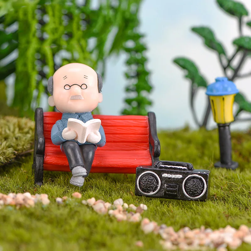 Sweety влюбленные парные бабушки на стуле фигурки миниатюрный Сказочный Садовый