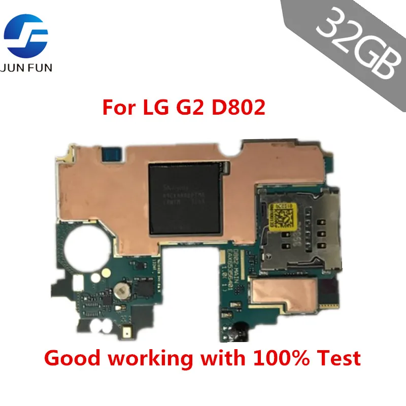 Бренд JUN FUN разблокирована 32 Гб работать для LG G2 D802 материнская плата оригинал