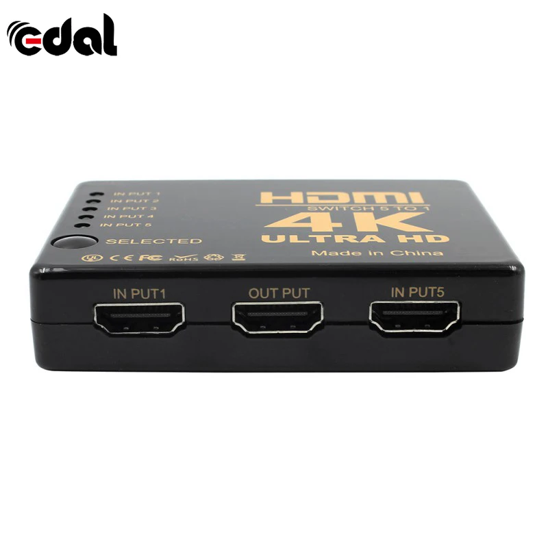 Коммутатор HDMI 3D 5 портов 4K переключатель разветвитель концентратор ИК пульт| |