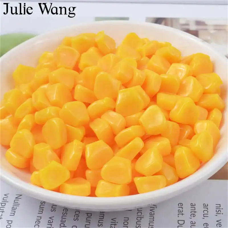 Бусины-кукурузы Julie Wang из смолы 20 шт. подвески искусственная еда слайм аксессуары