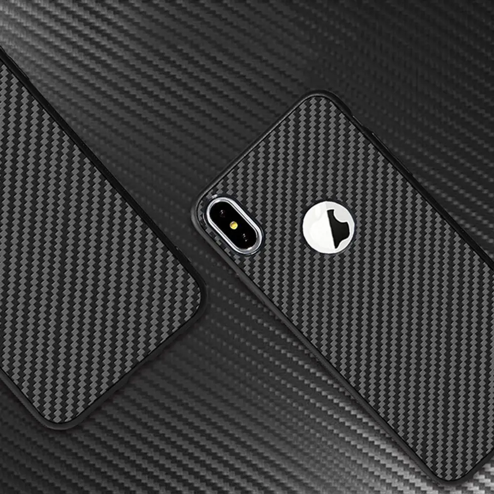 Чехол из углеродного волокна для iPhone 7 XR Xs Max X мягкий чехол ТПУ 8 Plus 6 s деловой