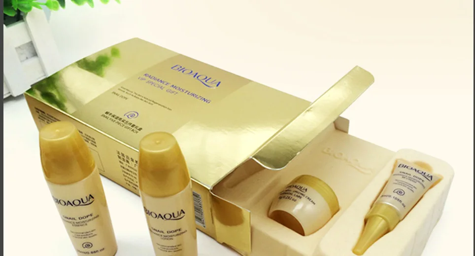 Bioaqua, 24 K, Золотая улитка, дорожный набор для ухода за кожей, против старения, морщин, эссенция, крем для глаз, тонер, очищающее средство для лица с BB