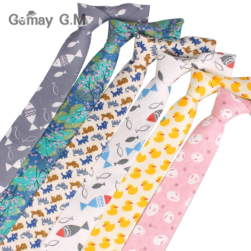 Men's Suit Animal Pattern Tie Classic Printed Necktie Formal Business Anchor Bowknots Ties Male Cotton Skinny Slim Ties|slim tie|business