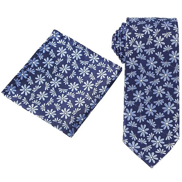 WTHS-017 tie set Tailor Smith Necktie and Hankerchief Set Dot Animal Wolf Shark Floral Tie Set 7.5CM Microfiber Woven Suit Tie with Pocket Square - Color: WTHS-017 tie set