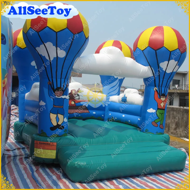 Новый дизайн прыгающий замок-парашют антивозрастной Домик из ПВХ-брезента