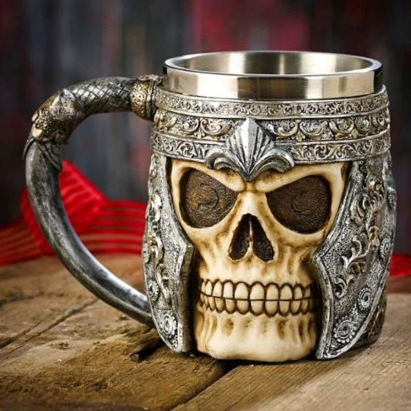 1 шт. кружка из смолы с черепом чашка для танкарда ярким и воином викинга пивная