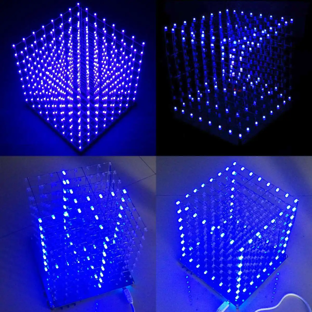 LEORY 8x8X8 512LED противотуманная лампа DIY 3D LED Light Cube Kit Diy набор схем с аксессуарами