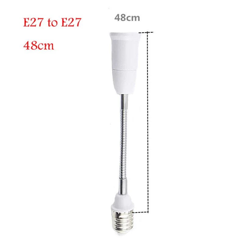 48cm 18 28 38 48 58 см E27 гибкий светодиодный светильник лампы база конвертеры E27 к E27 разъем удлинитель настенный светильник держатель адаптер - Цвет: 48cm
