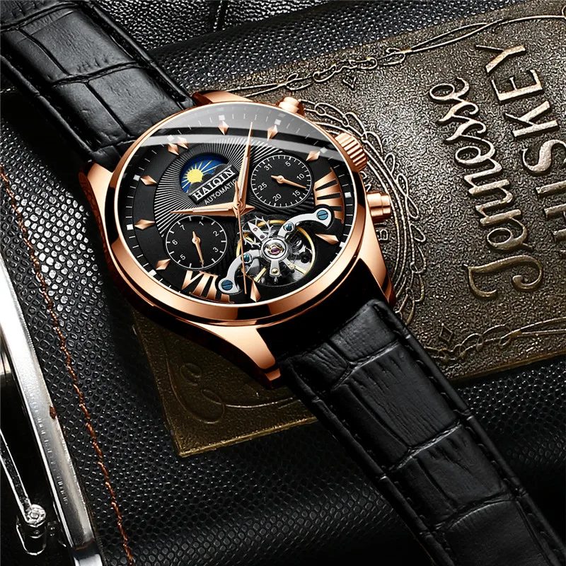 Оригинальные механические часы HAIQIN уникальные мужские