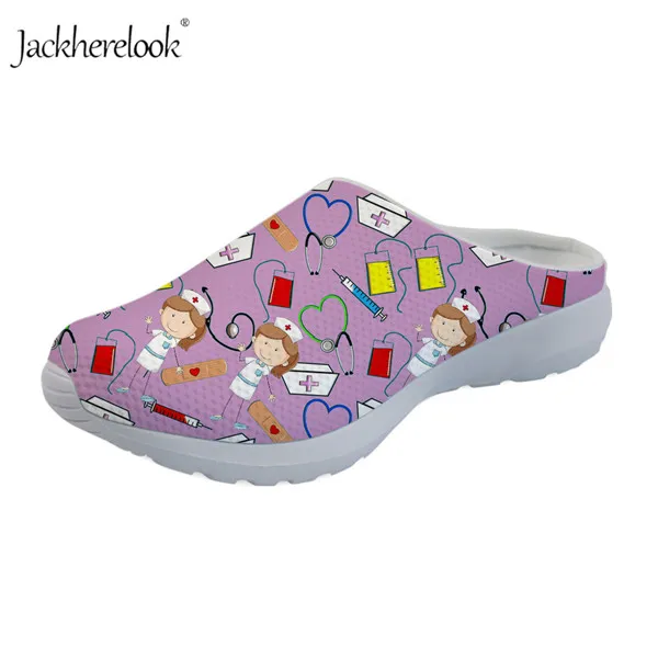 HM5059CA Jackherelook/Новинка года; женские сандалии; Летняя обувь из дышащего сетчатого материала; шлепанцы с принтом медсестры; домашняя обувь без застежки; пляжные лоферы - Цвет: HM5059CA