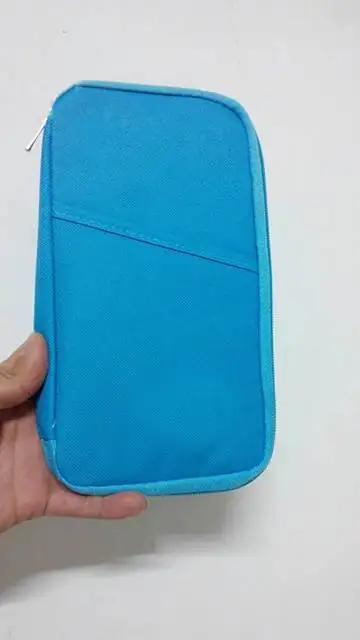 Folder Document Bag Printing Card Package Travel Passport File Package Zipper Multi- Functional Long Paragraph Ticket Holder - Цвет: Blue Without Logo