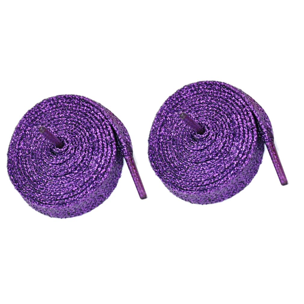 Purple 45," блестящие плоские цветные шнурки для ботинок шнурки для спортивных танцев нарядное платье-фиолетовый - Цвет: Purple
