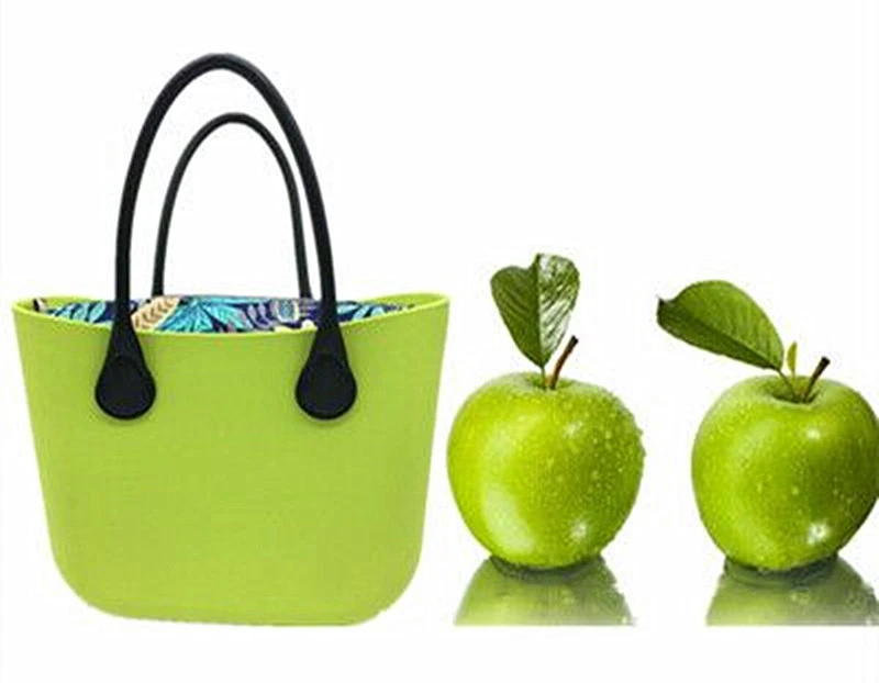 Сумка obag из силикагеля с ручками для женщин, Пляжная классическая отделка EVA мини модная полосатая сумка через плечо для покупок, водонепроницаемая вечерняя сумка