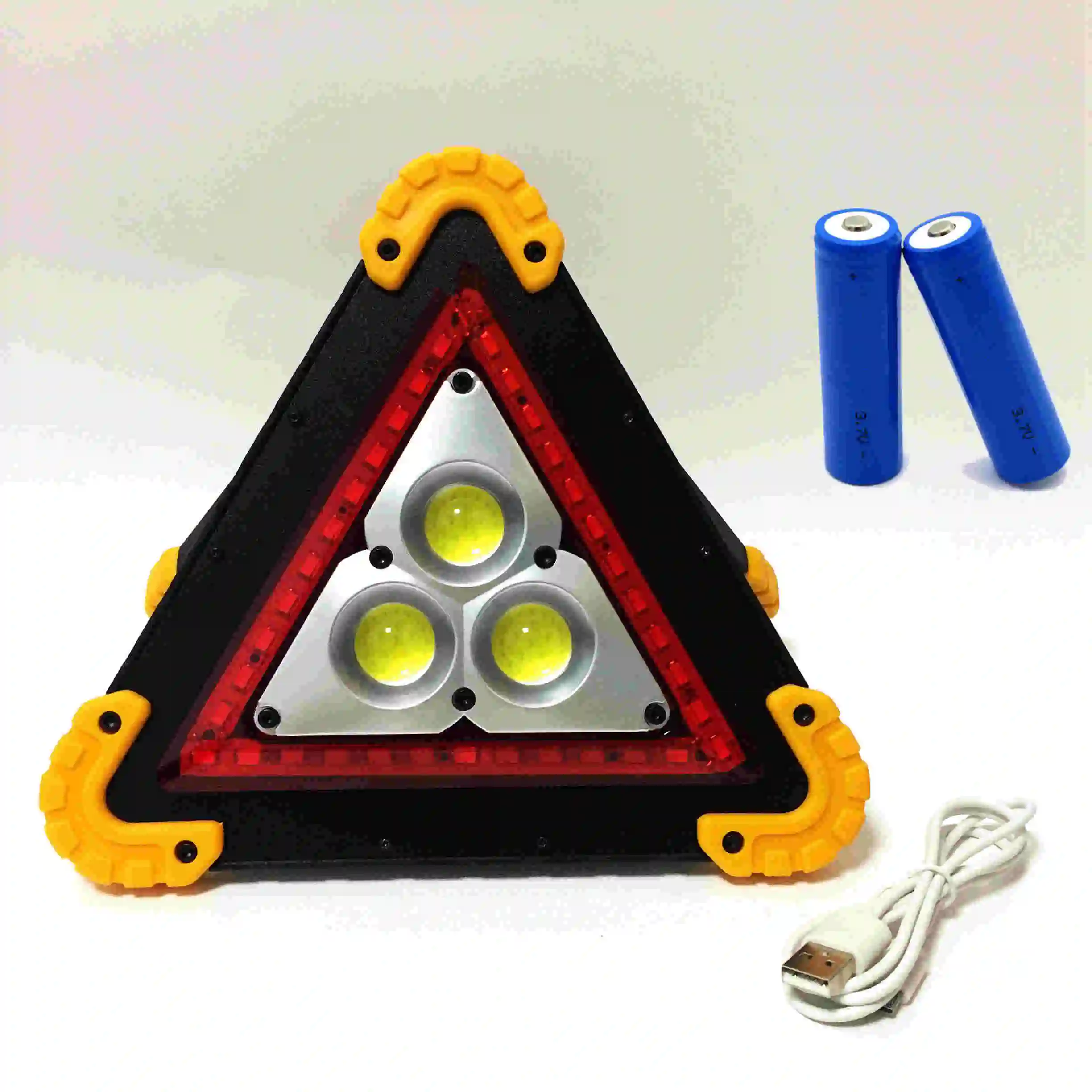 10 Watt With Battery MINGRAY USB Перезаряжаемые аварийный Наводнение светильник 18650 красный светодиодный Портативный придорожной опасности Треугольники Предупреждение Точечный светильник ГАИ - Цвет: 10 Watt With Battery