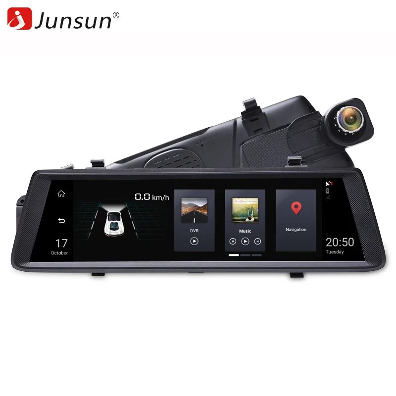 Junsun 3g 10 &quotFull Touch WiFi Автомобильный видеорегистратор камера зеркало Android 5 0 gps