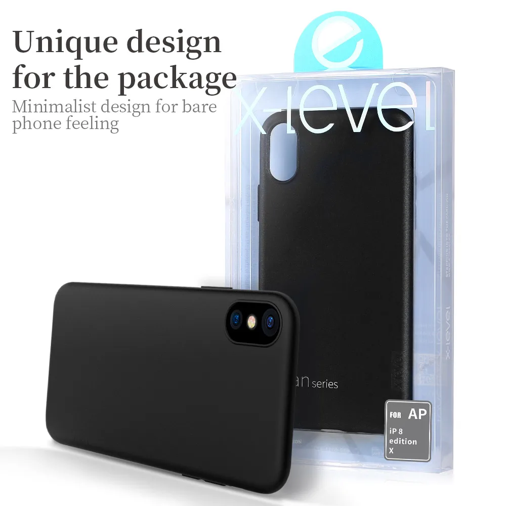 X-Level для iPhone X Case силиконовый Оригинальный чехол ультра тонкий мягкий х Coque анти