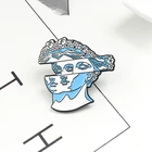 Эмалированная брошь Давида гипс, двухсторонняя брошь в стиле Пикассо с абстрактным видением, булавка в форме отворота, рубашка, ковбойский значок, ювелирные изделия
