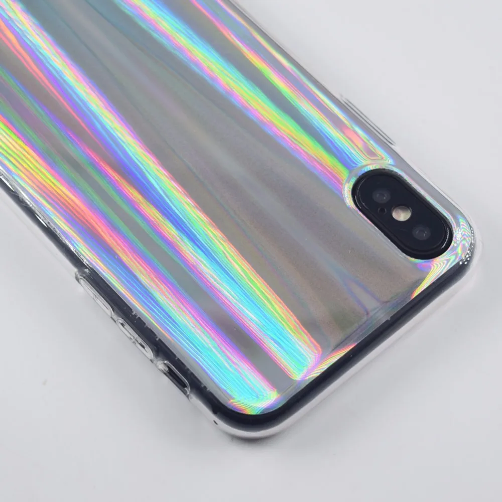 Голографический Радужный чехол для телефона с лазерным лучом Facever iPhone X 10 5 8 дюйма