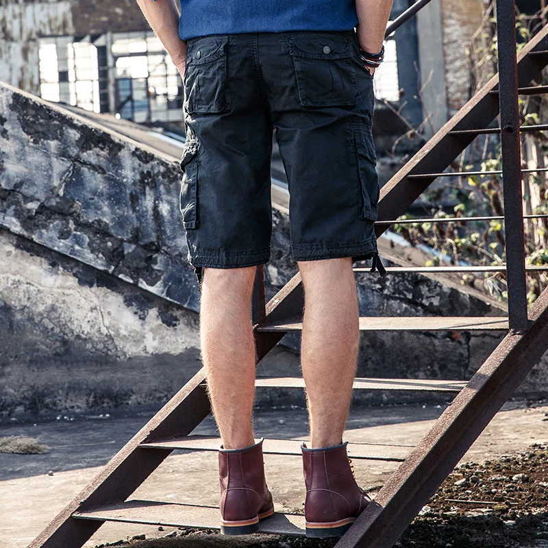 Мужские камуфляжные шорты-карго с множеством карманов мужские свободные шорты в