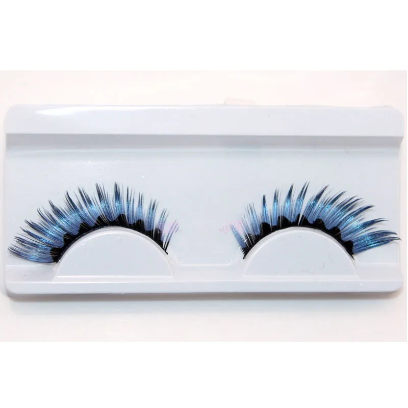 

Новый хвост удлиненные синие черные волнистые узоры пластиковые искусства индивидуальные преувеличенные Накладные ресницы макияж R011