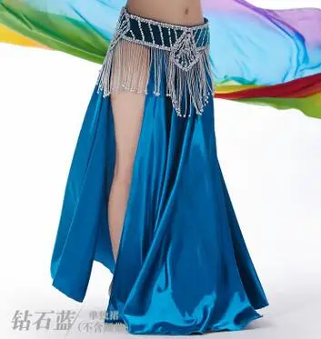 as picture Танец живота атласная юбка арабские Хэллоуин блестящая юбка Gypsy с боковыми Юбки для женщин золотой красный розовый черный Королевский Синий - Цвет: as picture