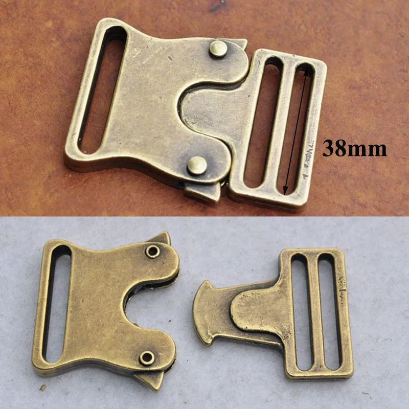 38mm Meetee 2/5 шт ID 20/25/38 мм металлический Бронзовый быстросъемная Пряжка для собачьих ошейников для использования на природе, рюкзак Чемодан leatherCraft аксессуар - Цвет: 38mm