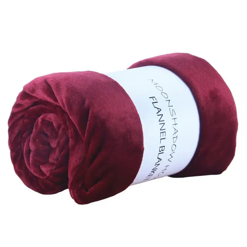 Burgundy AUGKUN 1 шт. удобное Фланелевое спальное одеяло супер шелковистая мягкая ткань элегантное легкое всесезонное одеяло - Цвет: Burgundy
