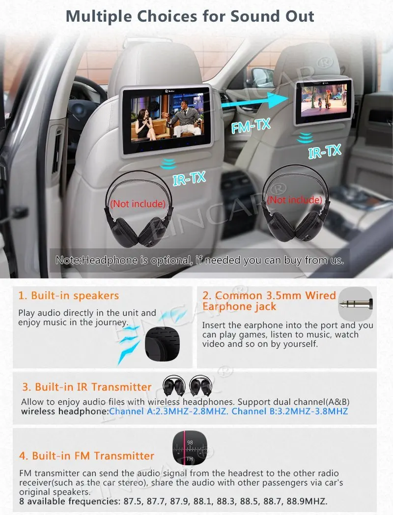 9 дюймов Автомобильная Подушка подголовник мониторы cd DVD плеер/USB/HDMI + игры двойной