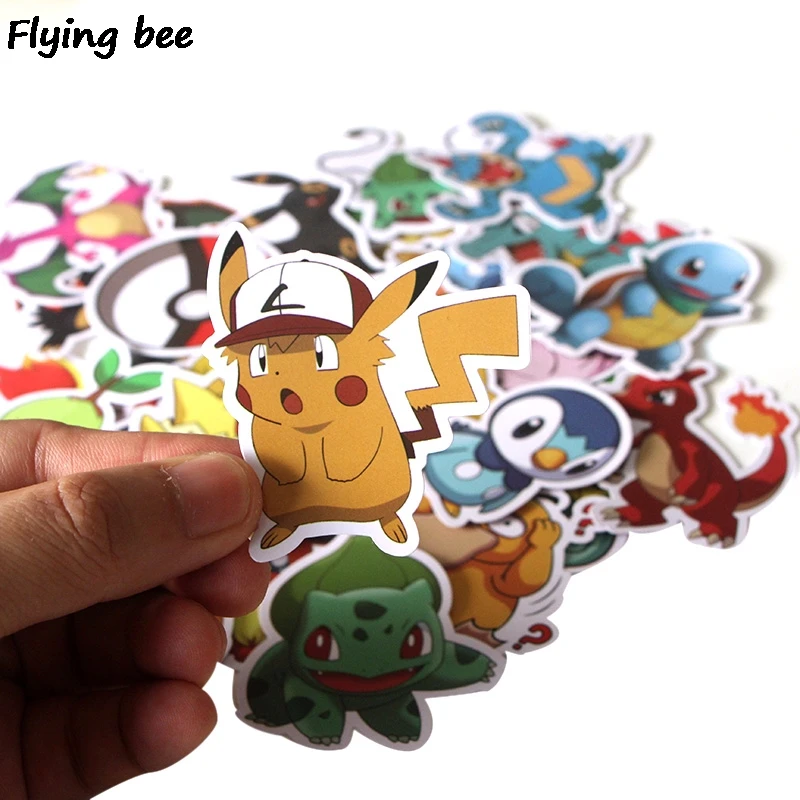 Flyingbee 37 шт. мультфильм Граффити стикер s для детей DIY багаж ноутбук автомобиля стикер велосипед водонепроницаемый стикер X0290