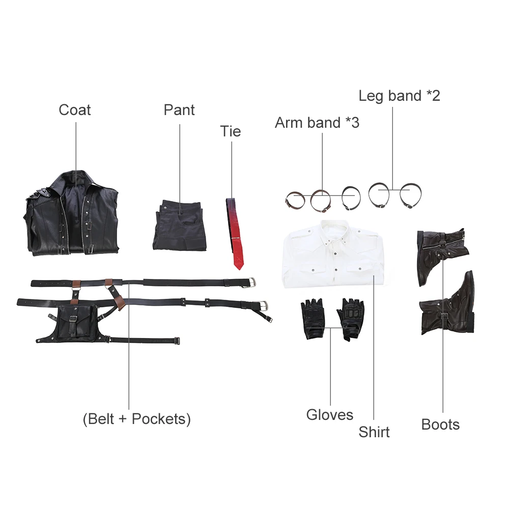 

Game Character PUBG Cosplay PLAYERUNKNOWNS BATTLEGROUNDS Outfit Halloween Costume Men Leather Jacket Custom Made