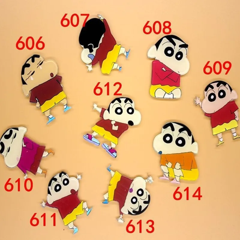 9pcs/set Acrylic HARAJUKU Badge Crayon boy Brooches Pin Up Collar Tips Cartoon Christmas Gifts606 |