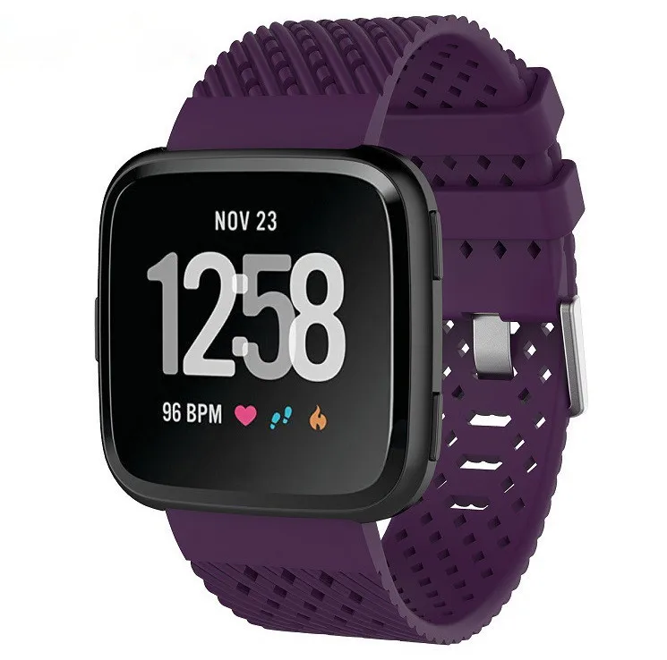 Dark Purple Ремешок для Fitbit Versa Band женский сменный мягкий силиконовый водонепроницаемый браслет на запястье ремешок для Fitbit Versa Lite Band - Цвет: Dark Purple