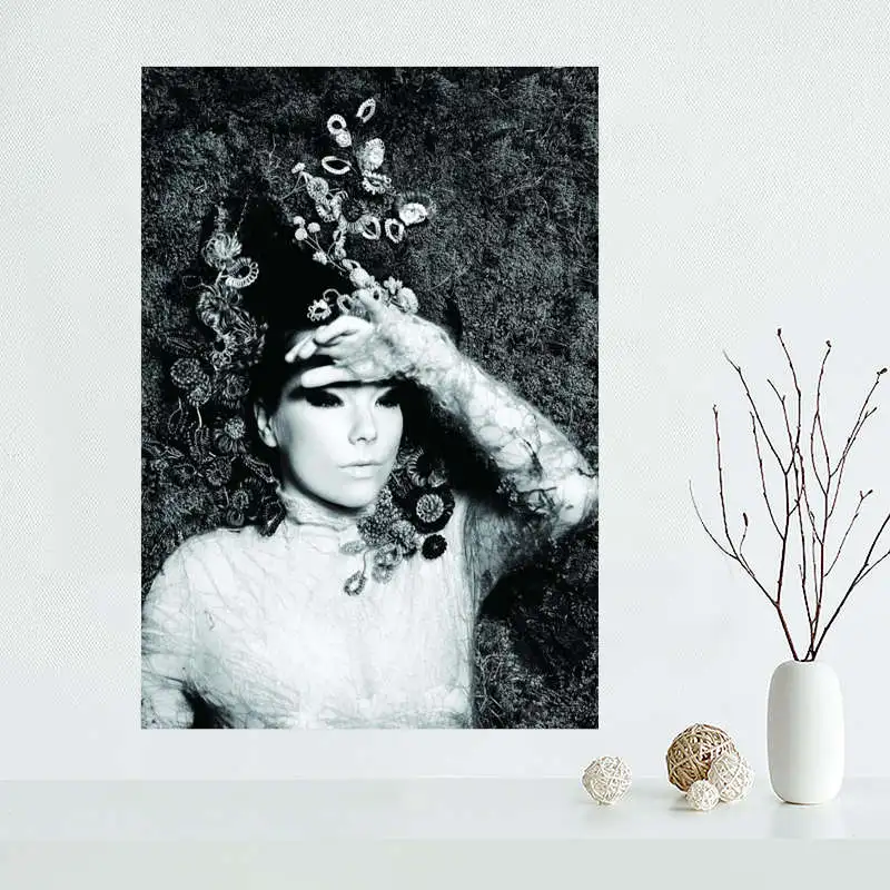 Тканевый постер на холсте с изображением Бьорка заказ шелковая ткань настенный