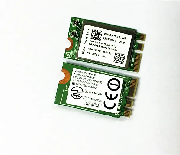 Qualcomm Atheros QCNFA435 802.11AC 433 / WiFi  Bluetooth 4, 1 NGFF 2, 4G/5, 0 GHz