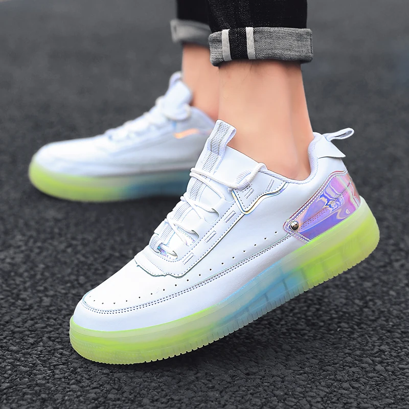 

Fashion Women's trend rainbow jelly soles sneakers outdoor breathable soft bottom increased comfortable casual Couple shoes