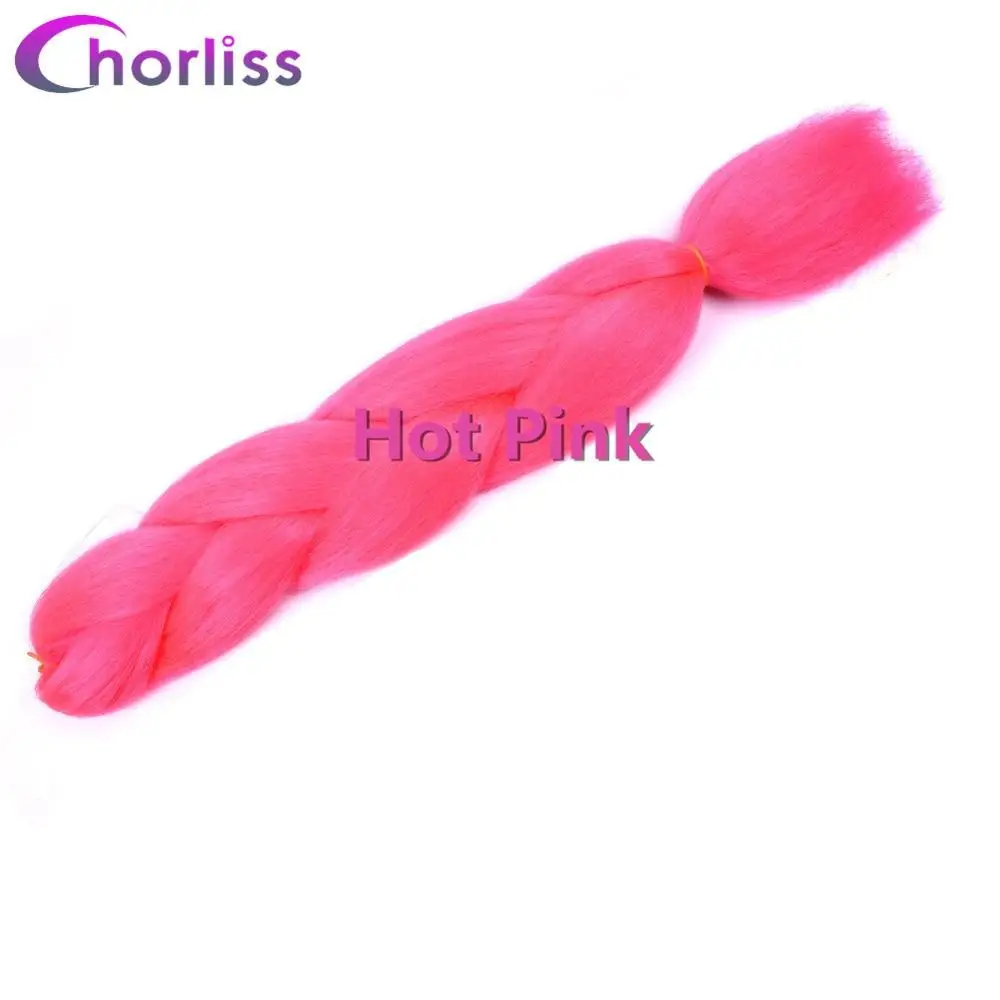 Розовый Chorliss 2" омбре плетение волос крючком косы Радужный цвет огромные косы синтетические волосы кроше для наращивания 100 г/упак. 1 шт - Цвет: Розовый