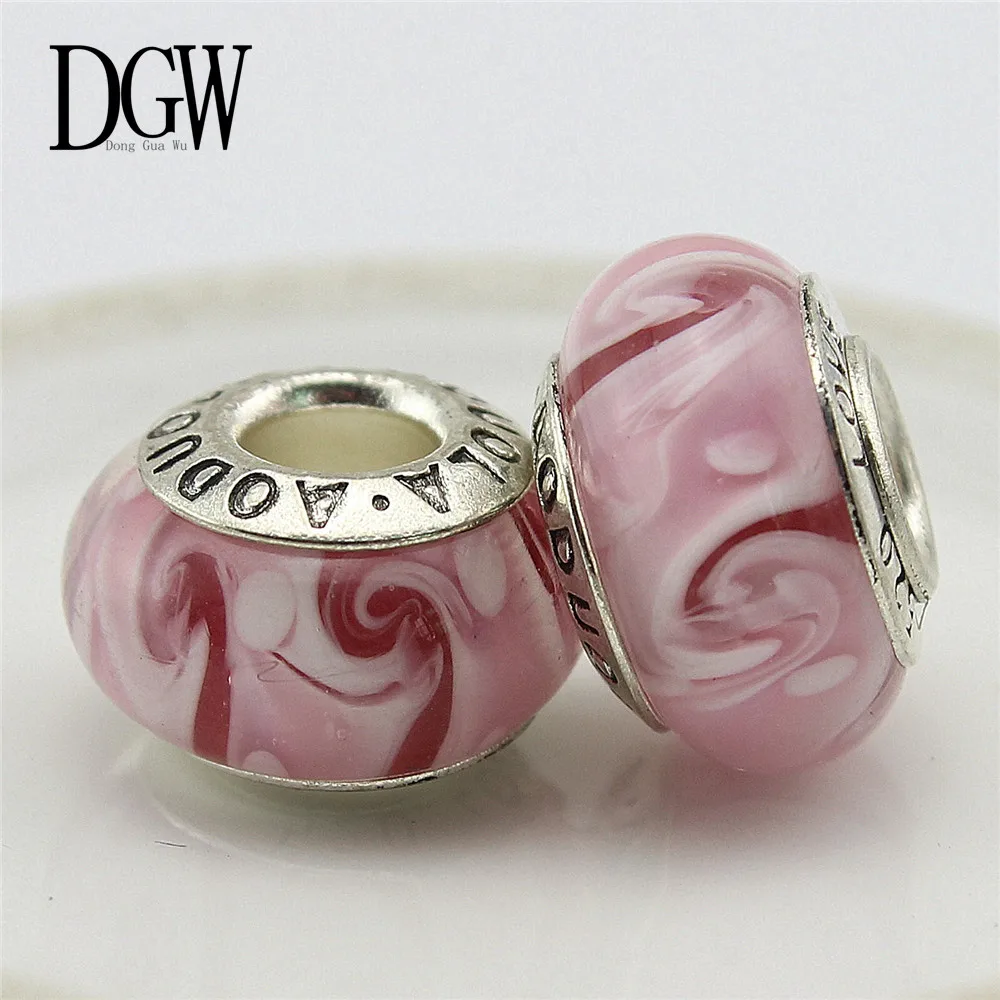 DGW 10 стиль из муранского стекла с изображением цветка бусины подходят ПАН браслет