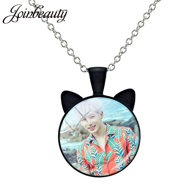 MN15 JOINBEAUTY, модное винтажное ожерелье Kpop Monsta X с кошачьими ушками, кулоны из стекла, ожерелье для мужчин и женщин, аксессуары MN07 - Окраска металла: MN15
