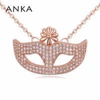 anka women romantic mask necklace pendant made with aaa cubic zirconia charm fashion jewelry necklace lover gift 121591