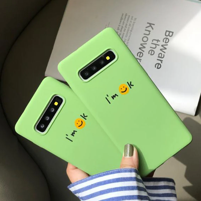 Чехол YHBBCASES Cartoon Soft TPU для Samsung S8 S9 S10 Plus с принтом милой смеющейся мордочки, подходит для Note 8 9.