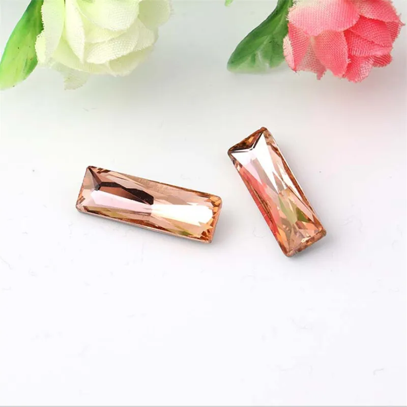 Water Red Pointback Glass Crystals Glitter 50pcs Strass Rectangle Glue On Rhinestones For Phone Accessories | Дом и сад